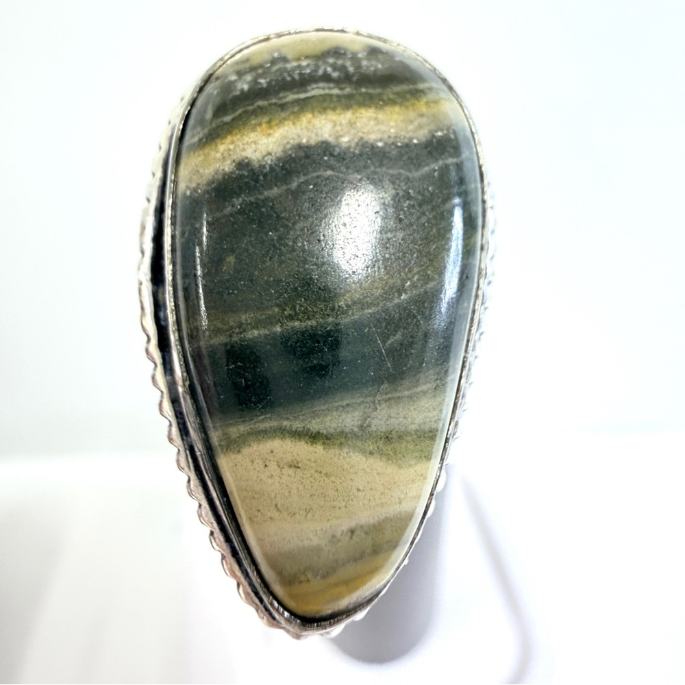 Bumblebee gemstone ring size adjustable size 7-11 silver overlay‎ 925